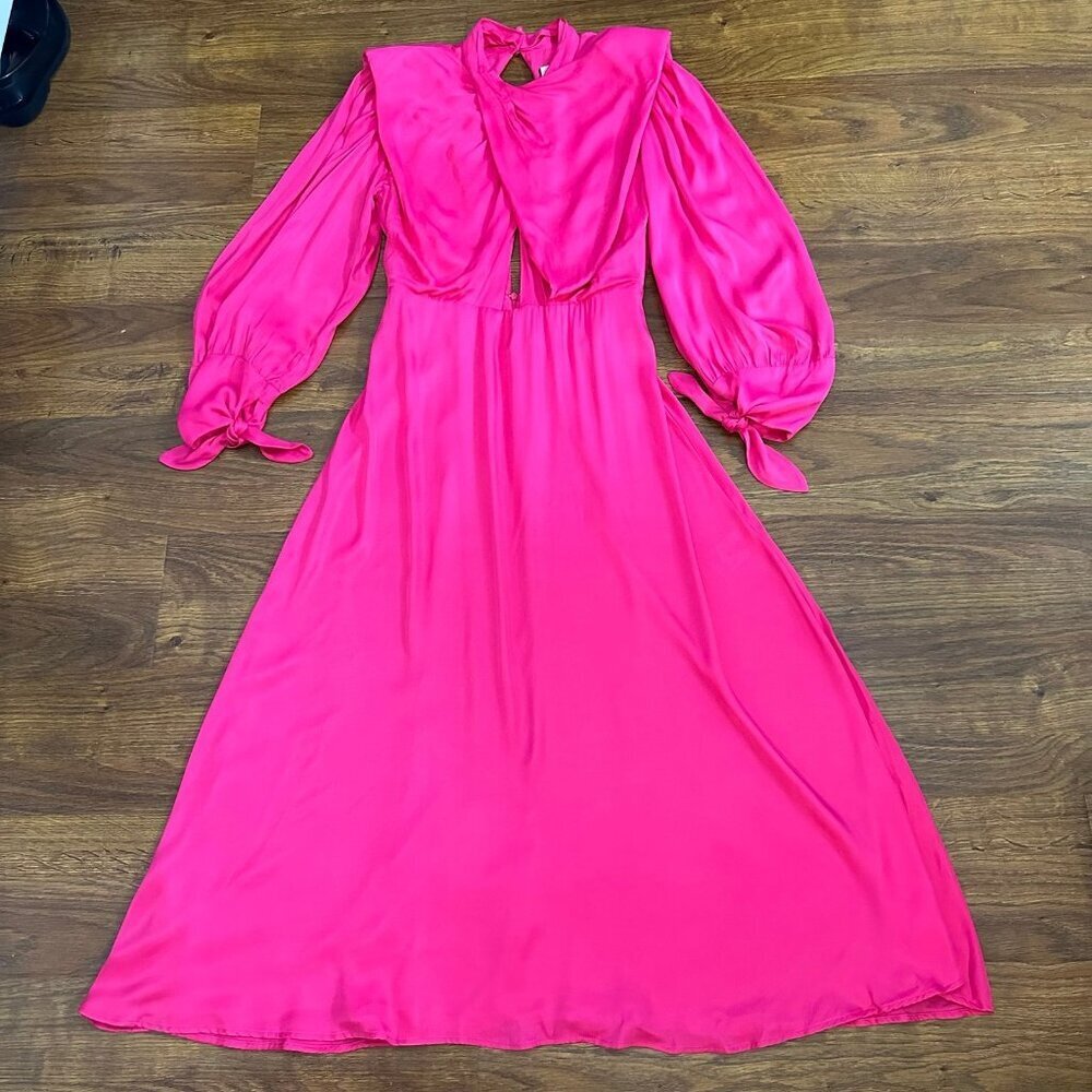 Farm Rio midi open back satin dress M - Picture 5 of 10